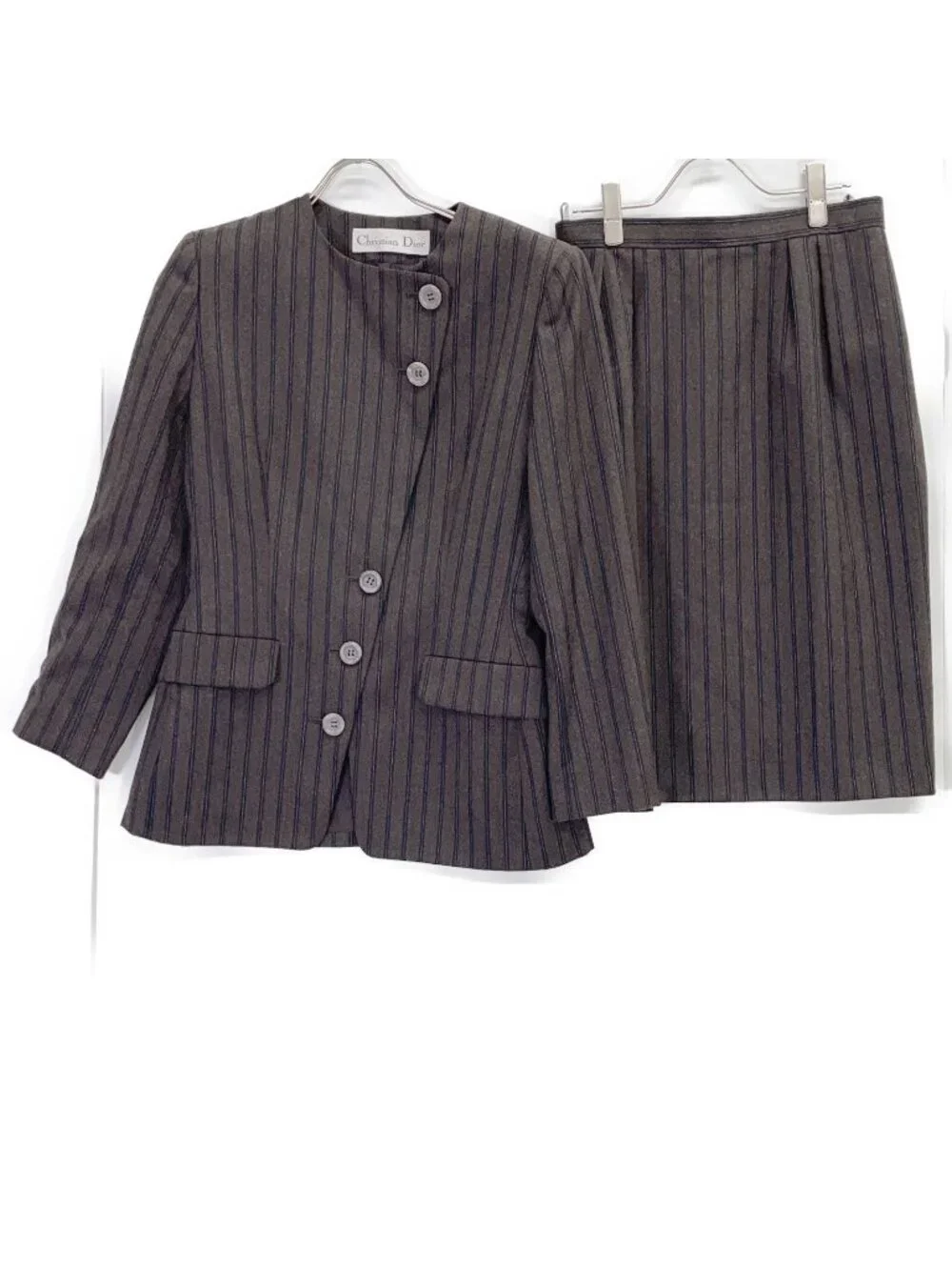 Dior Vintage Deformed Color Tailored Jacket Pencil Skirt